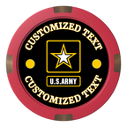 Army Strong Composite & Metal Hybrid Poker Card Protectors - Red - Back