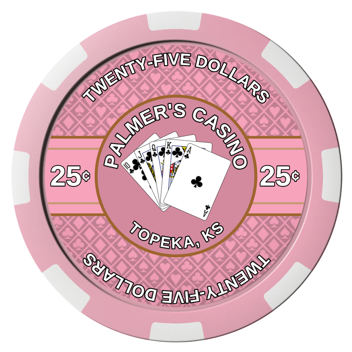 Palmer's Casino Composite Poker Chips - Pink / 8 Spot - Front