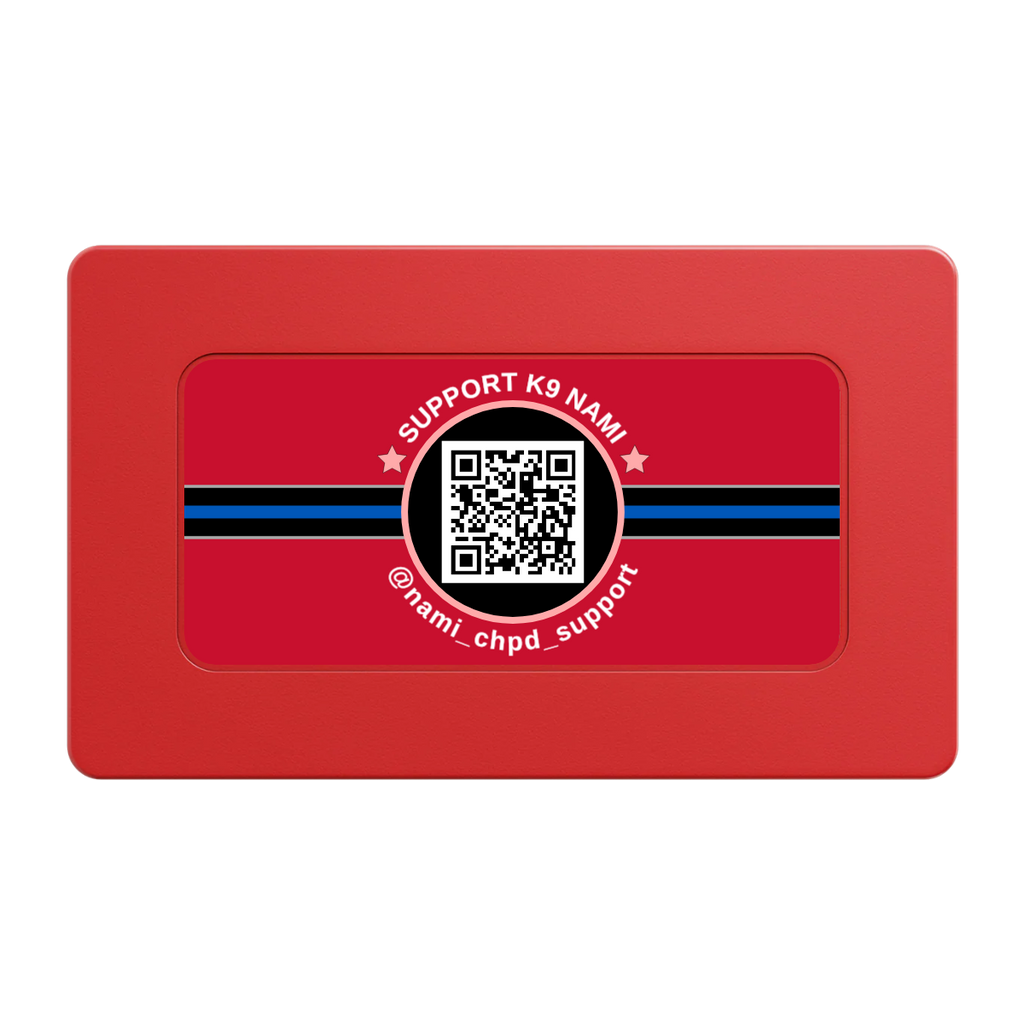 Police Department K9 #02 Rectangular Poker Chip Plaques - Red - Back