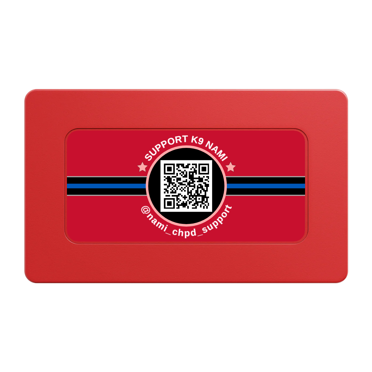 Police Department K9 #02 Rectangular Poker Chip Plaques - Red - Back