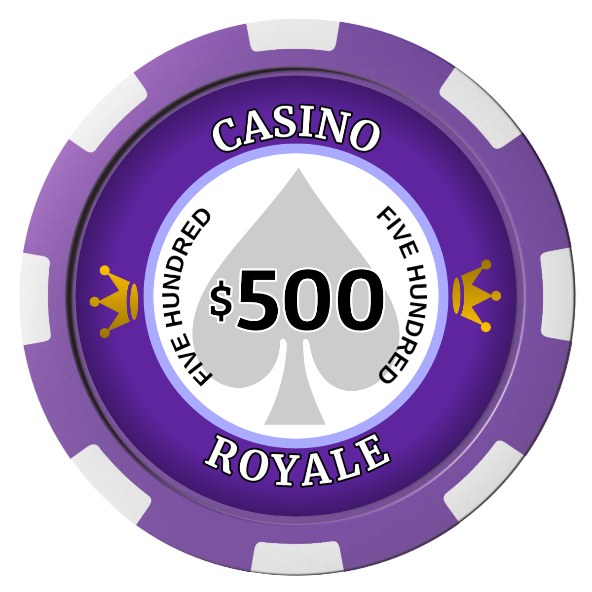 Casino Royale Composite Poker Chips - Purple / 8 Spot - Front
