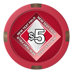 Diamond in the Rough Composite & Metal Hybrid Poker Chips - Red - Back