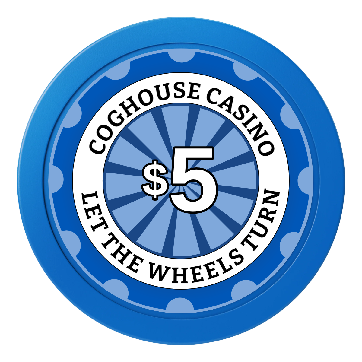 Cog House 2" Composite Dealer Button - Blue - Back