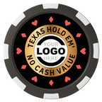 Texas Hold Em' Magnetic Composite Poker Chips - Black / 8 Spot - Front