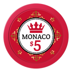 Monaco #001 2" Oversized Poker Chips - Red - Back