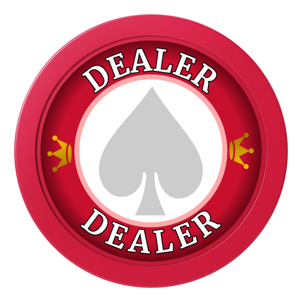 Casino Royale 2" Composite Dealer Button - Red - Front