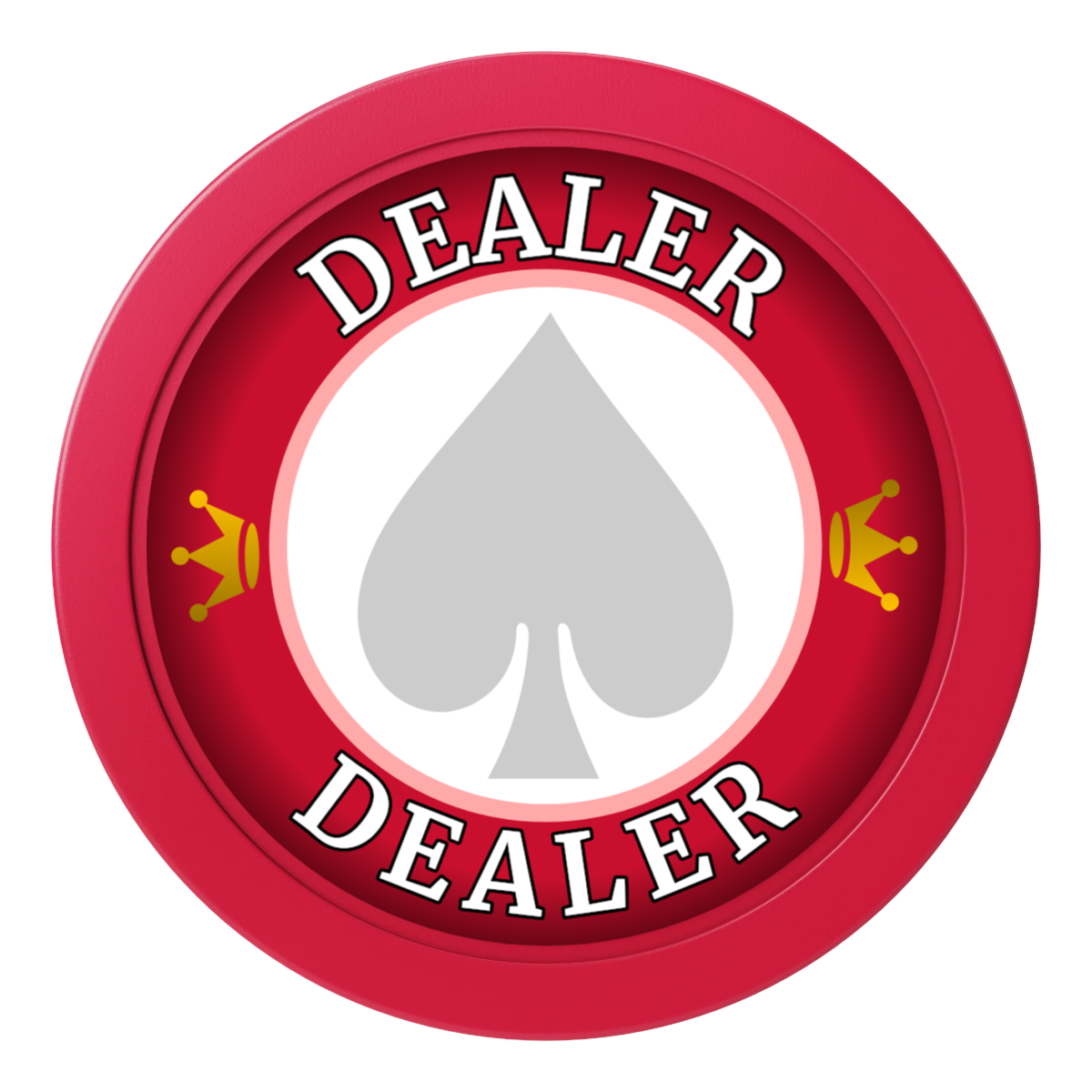 Casino Royale 2" Composite Dealer Button - Red - Front