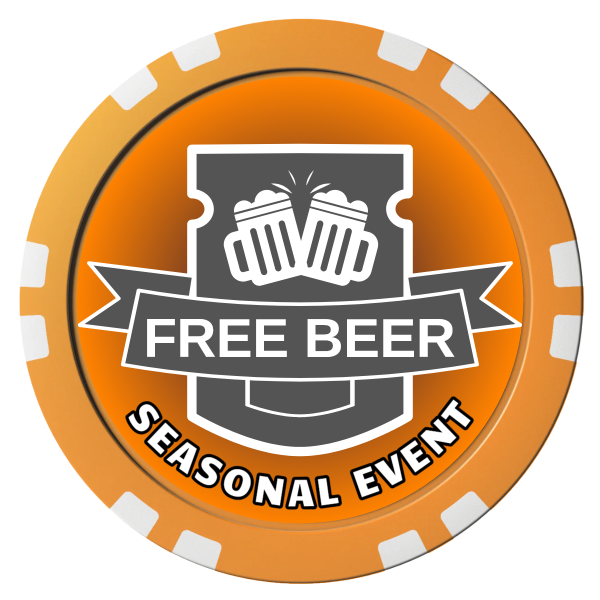 Craft Beer #001 Composite Poker Chips - Orange / Double Stripe - Front