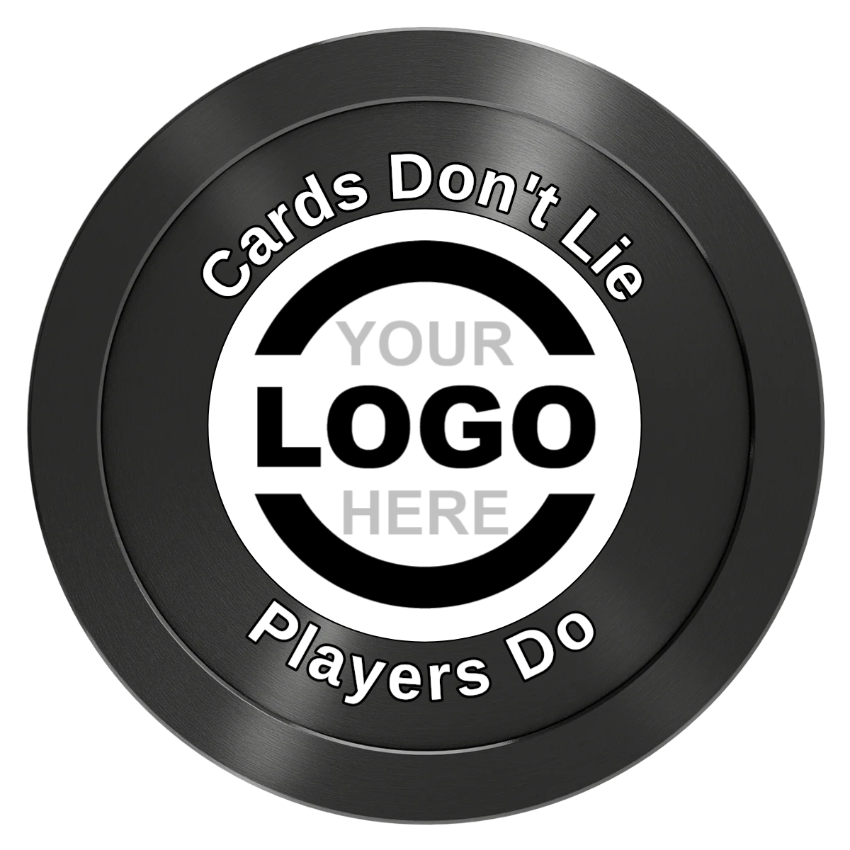 Branded Logo Aluminum Poker Card Guards - Black - Back