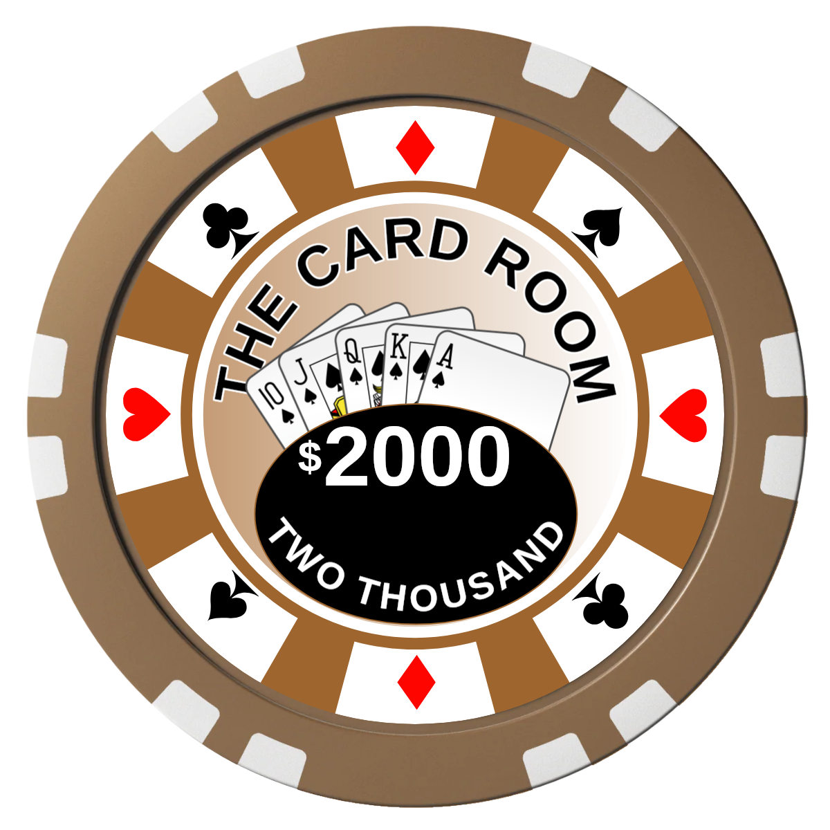 A Suitable Design Composite Poker Chips - Brown / Double Stripe - Front