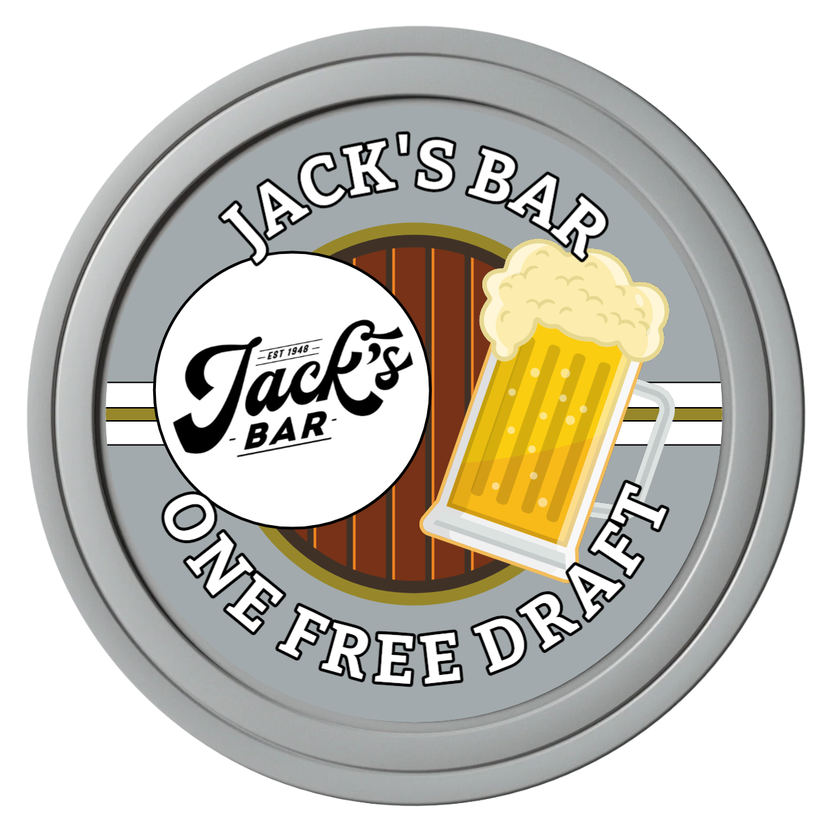 Barnyard Brew Composite Poker Chips - Gray / Solid - Front