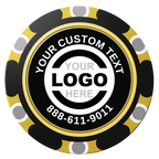 Branded Logo Clay Poker Chips - Black / Monte Carlo / 40mm - Back
