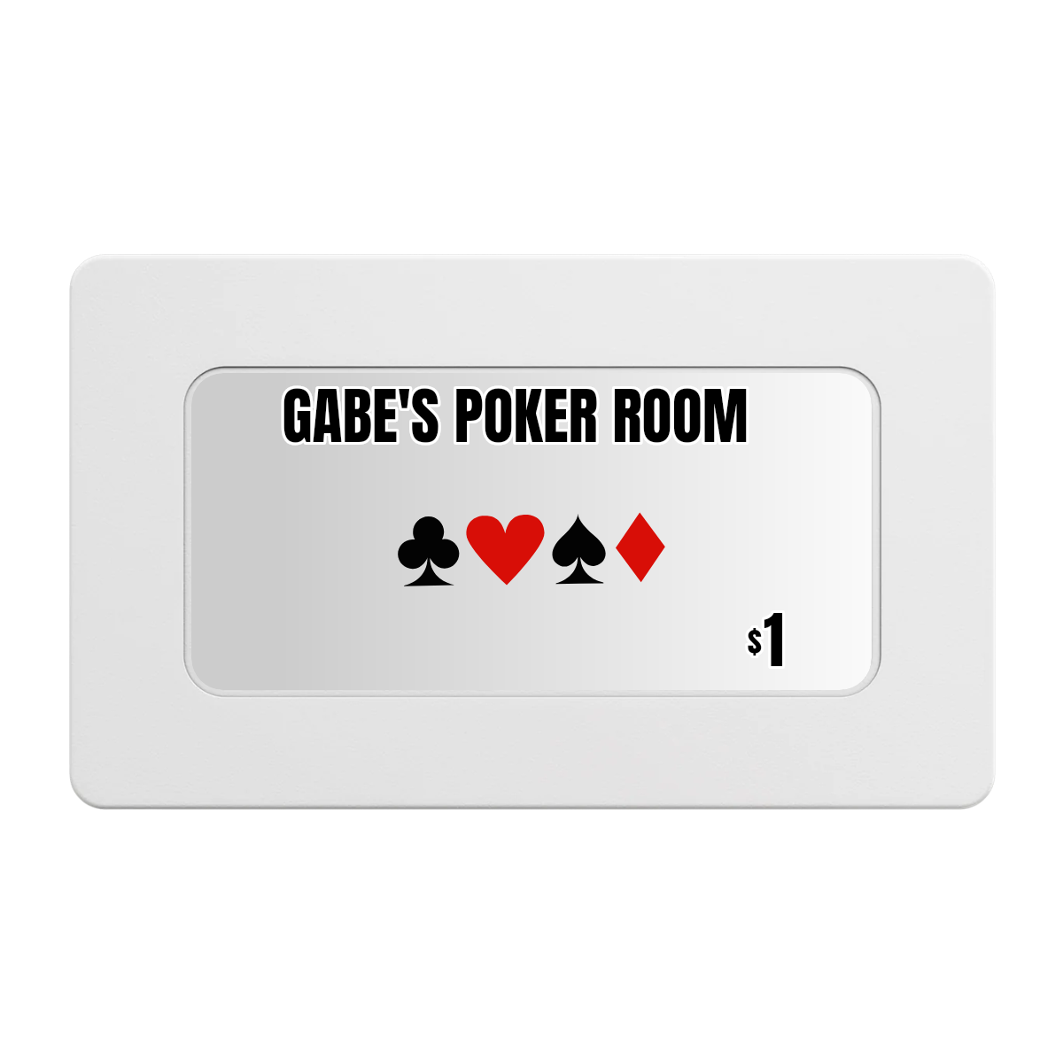 Gabe's Poker Room Rectangular Poker Chip Plaques - White - Front