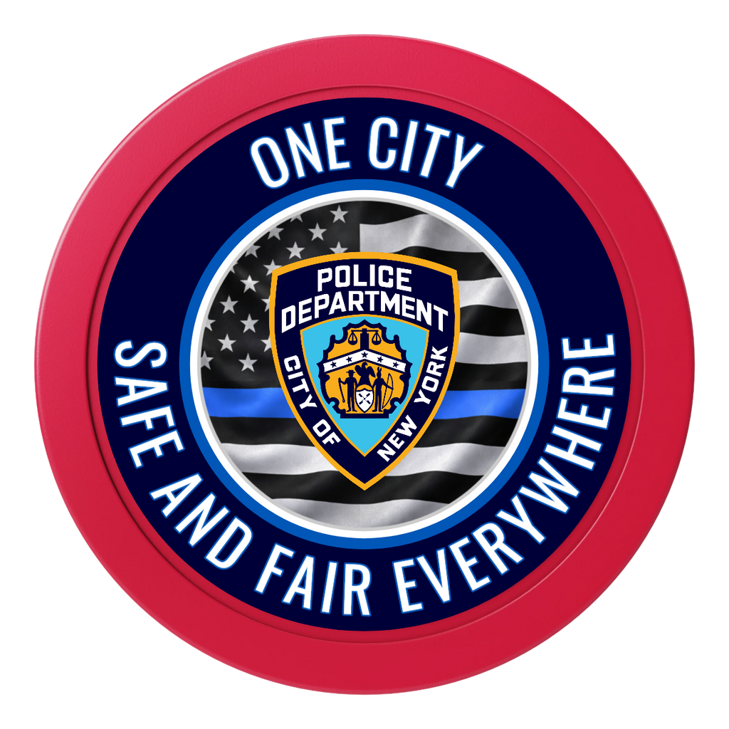NYPD Safe and Fair 2" Oversized Poker Chips - Red - Back