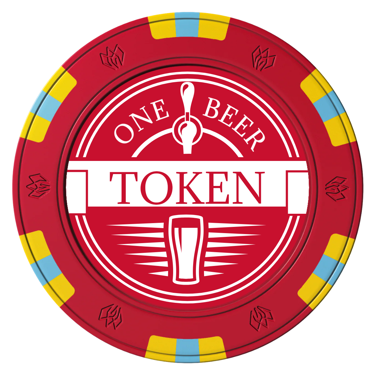 Tap Out Clay Poker Chips - Red / 6 Spot Gem / 40mm - Front