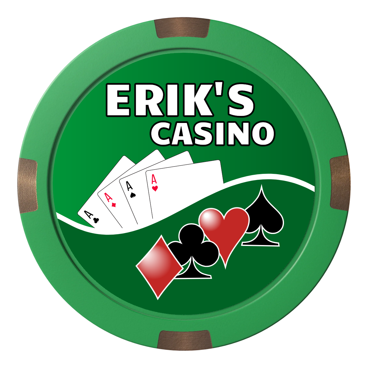 Erik's Casino Composite & Metal Hybrid Poker Chips - Green - Back