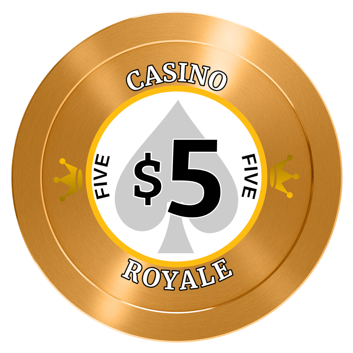 Casino Royale Aluminum Poker Chips - Gold - Front