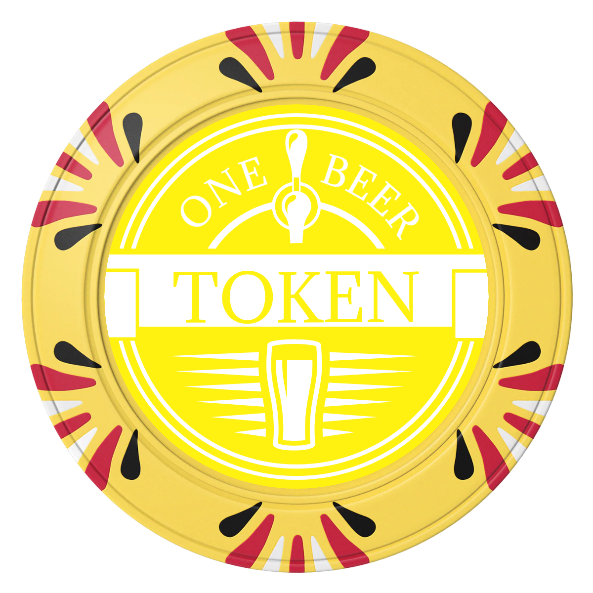 Tap Out Clay Poker Chips - Yellow / Macau / 40mm - Front