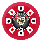 Pocket Kings 2" Oversized Poker Chips - Red - Back