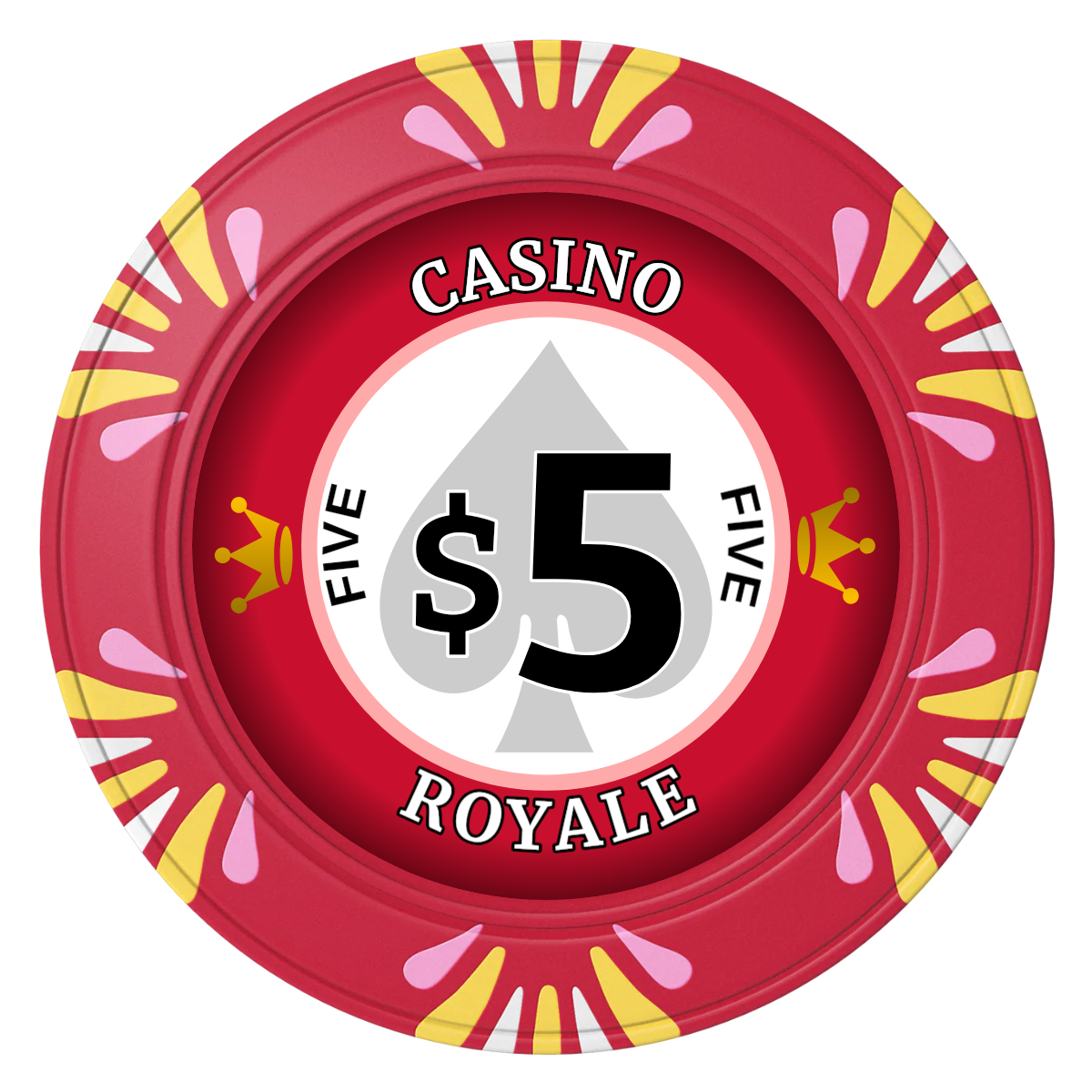 Casino Royale Clay Poker Chips - Red / Macau / 40mm - Front