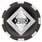 Diamond in the Rough Magnetic Composite Poker Chips - Black / 8 Spot - Front