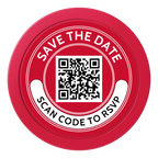 Save the Date Photo QR Code 2" Oversized Poker Chips - Red - Back