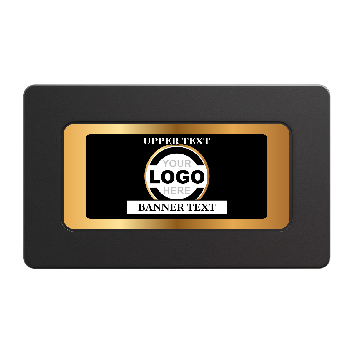 Stamp of Approval Rectangular Poker Chip Plaques - Black - Front