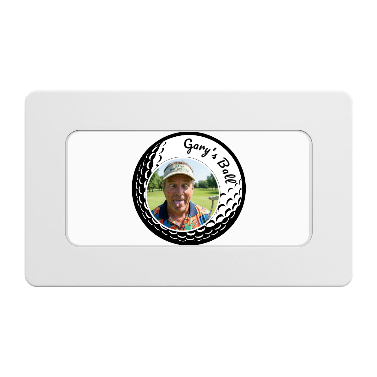 Gary's Ball Rectangular Poker Chip Plaques - White - Front