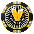Double Pint Clay Poker Chips - Black / Monte Carlo / 40mm - Back