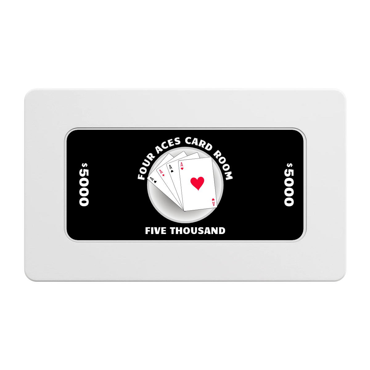 4 Aces Poker Room Rectangular Poker Chip Plaques - White - Back