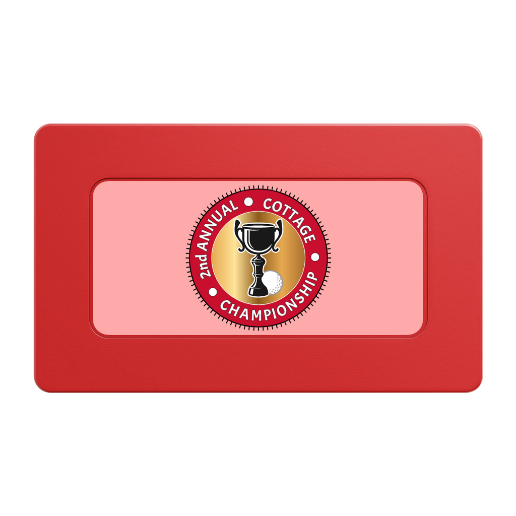 Club Champion Rectangular Poker Chip Plaques - Red - Front