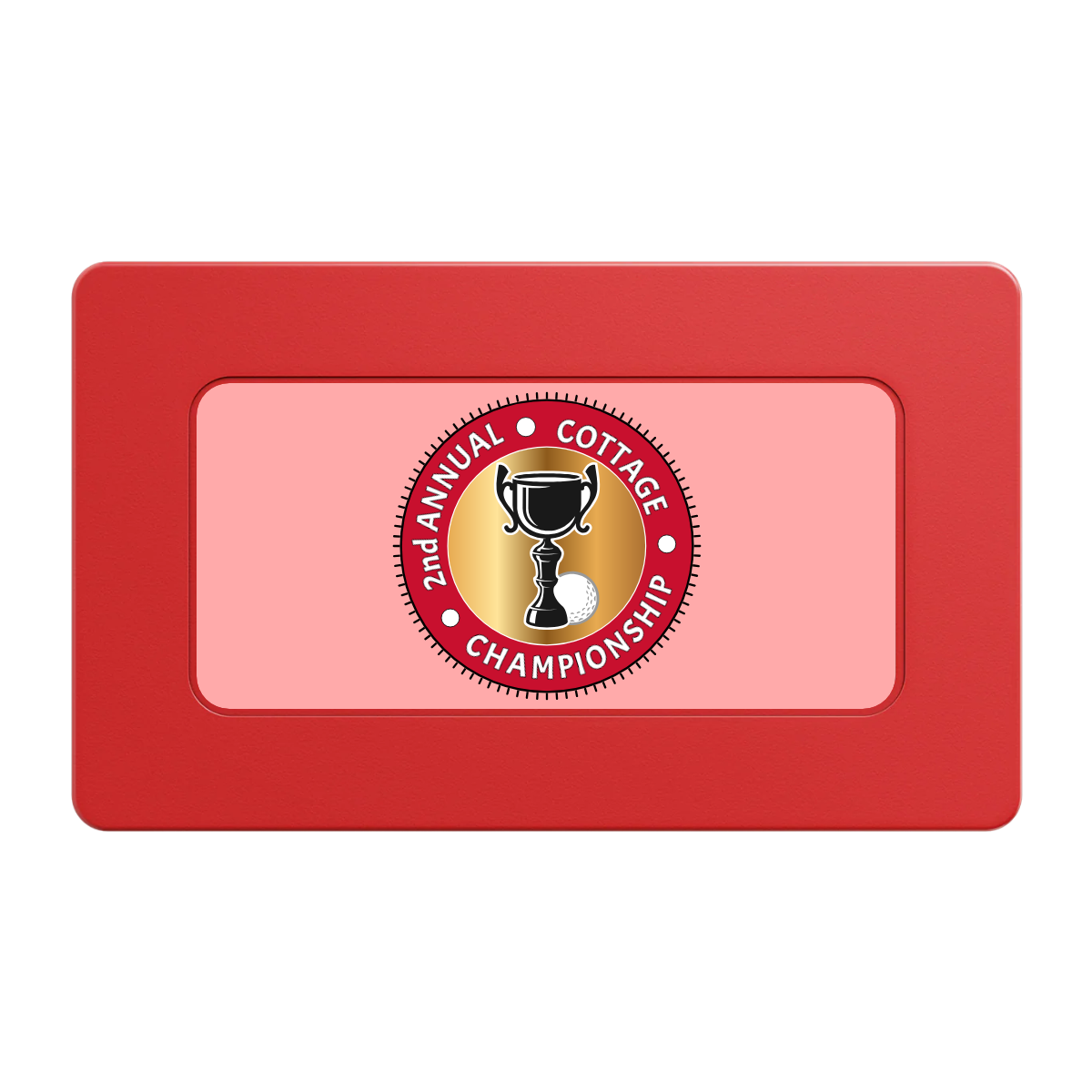 Club Champion Rectangular Poker Chip Plaques - Red - Front