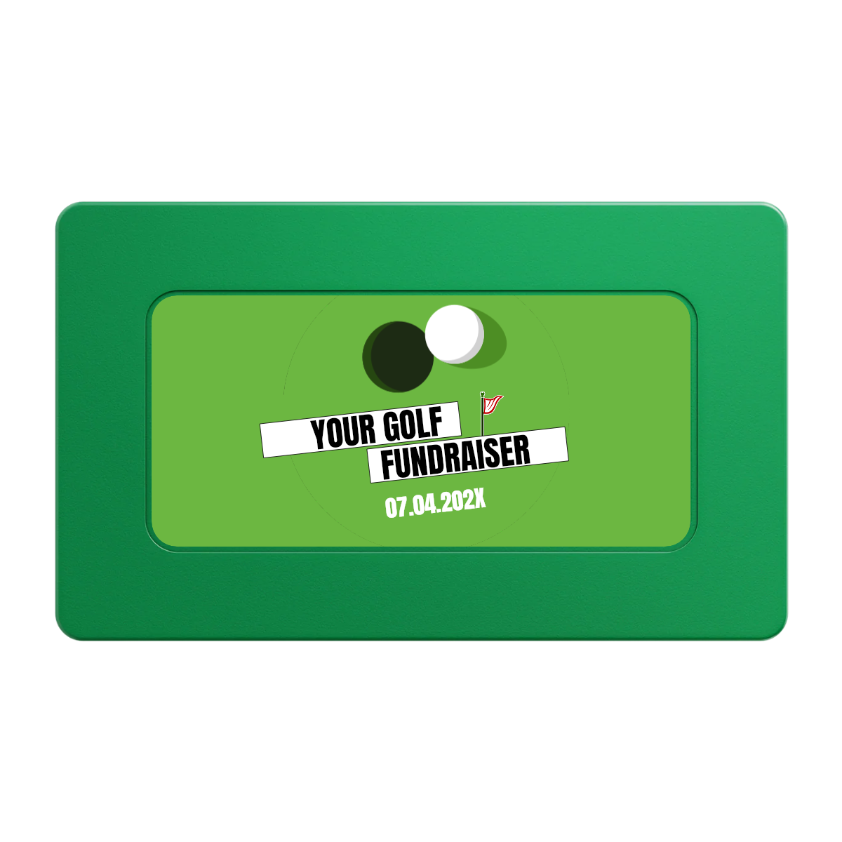 Putting Around Tournament Rectangular Poker Chip Plaques - Green - Back