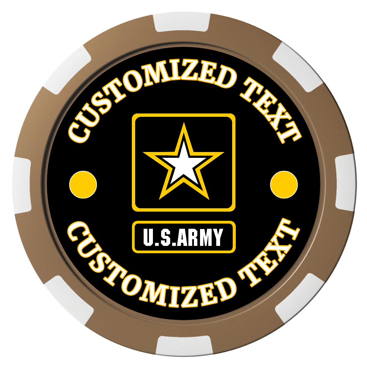 Army Strong Composite Poker Chips - Brown / 8 Spot - Front