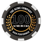Achievement Wreath Magnetic Composite Poker Chips - Black / 8 Spot - Back