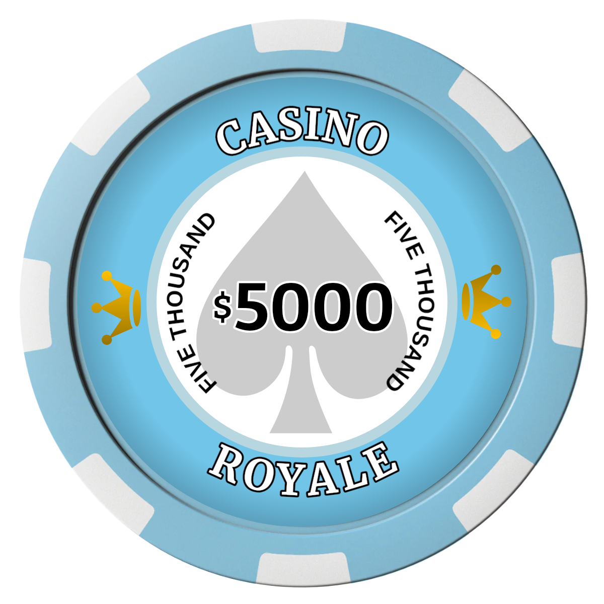 Casino Royale Composite Poker Chips - Light Blue / 8 Spot - Front