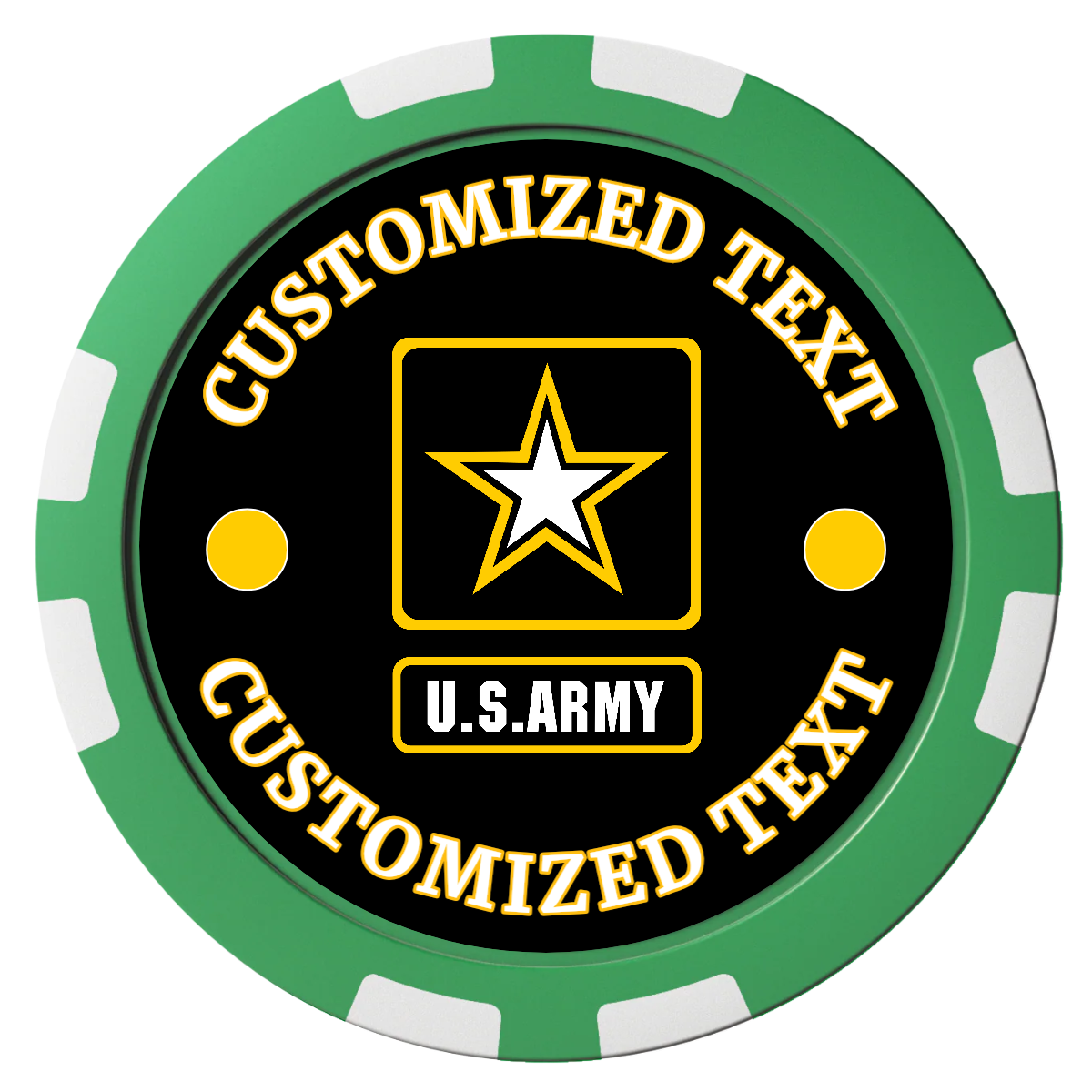 Army Strong Composite Poker Chips - Green / 8 Stripe - Front