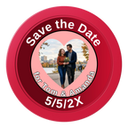 Save the Date #01 2" Oversized Poker Chips - Red - Front
