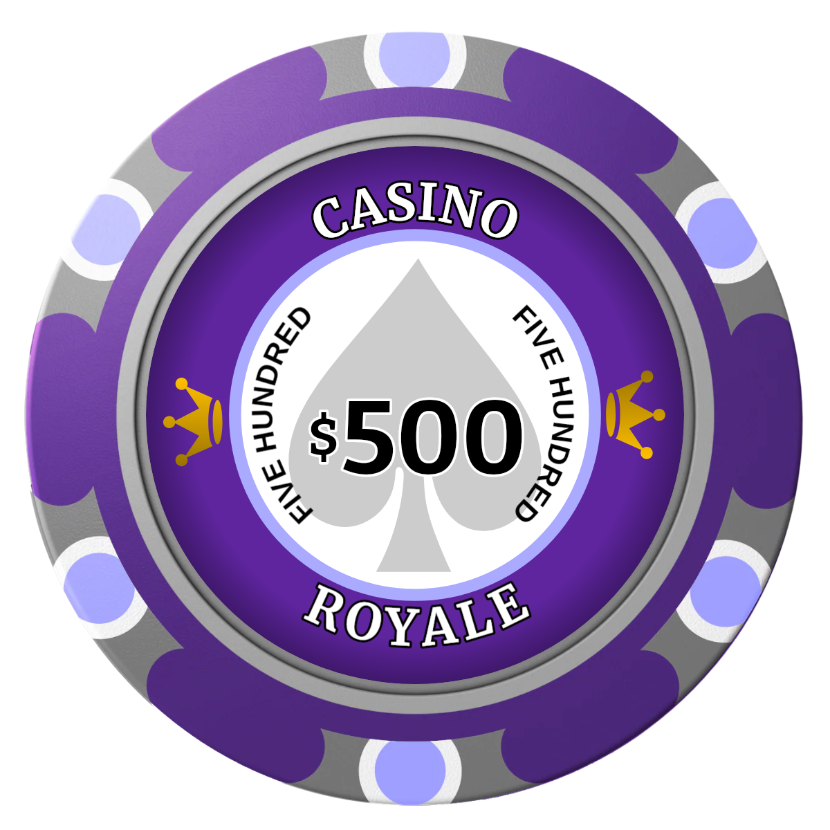 Casino Royale Clay Poker Chips - Purple / Monte Carlo / 40mm - Front