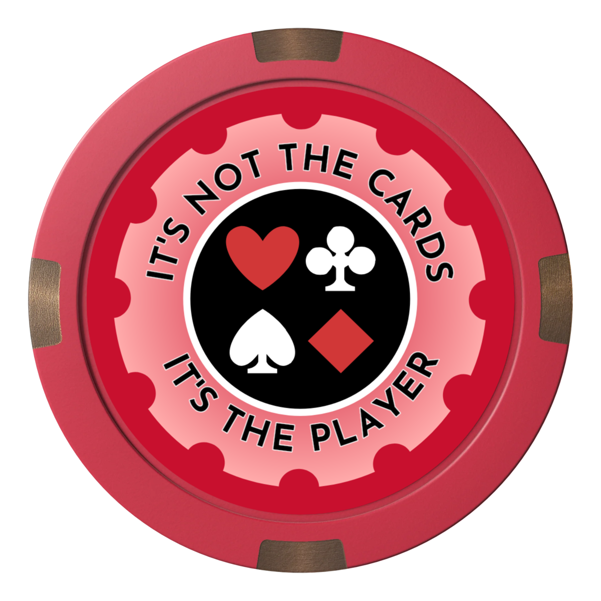 Your Four Suits Composite & Metal Hybrid Poker Card Protectors - Red - Front
