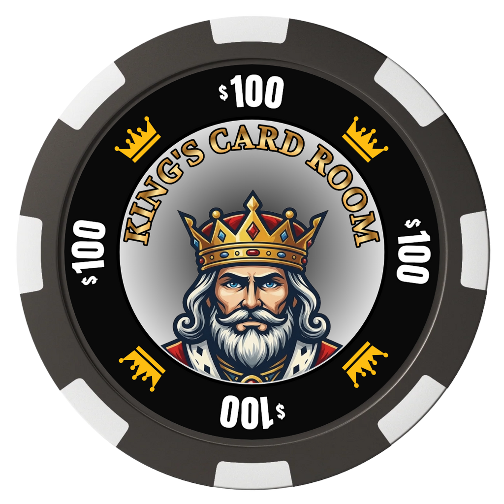 Kings Magnetic Composite Poker Chips - Black / 8 Spot - Back