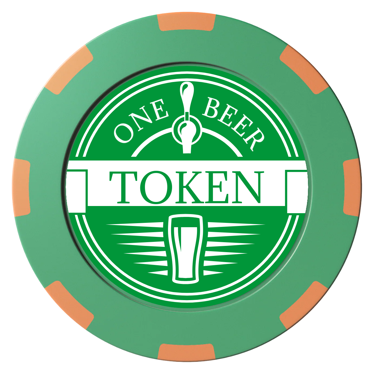 Tap Out Clay Poker Chips - Green / 8 Spot (2 Tone) / 40mm - Front