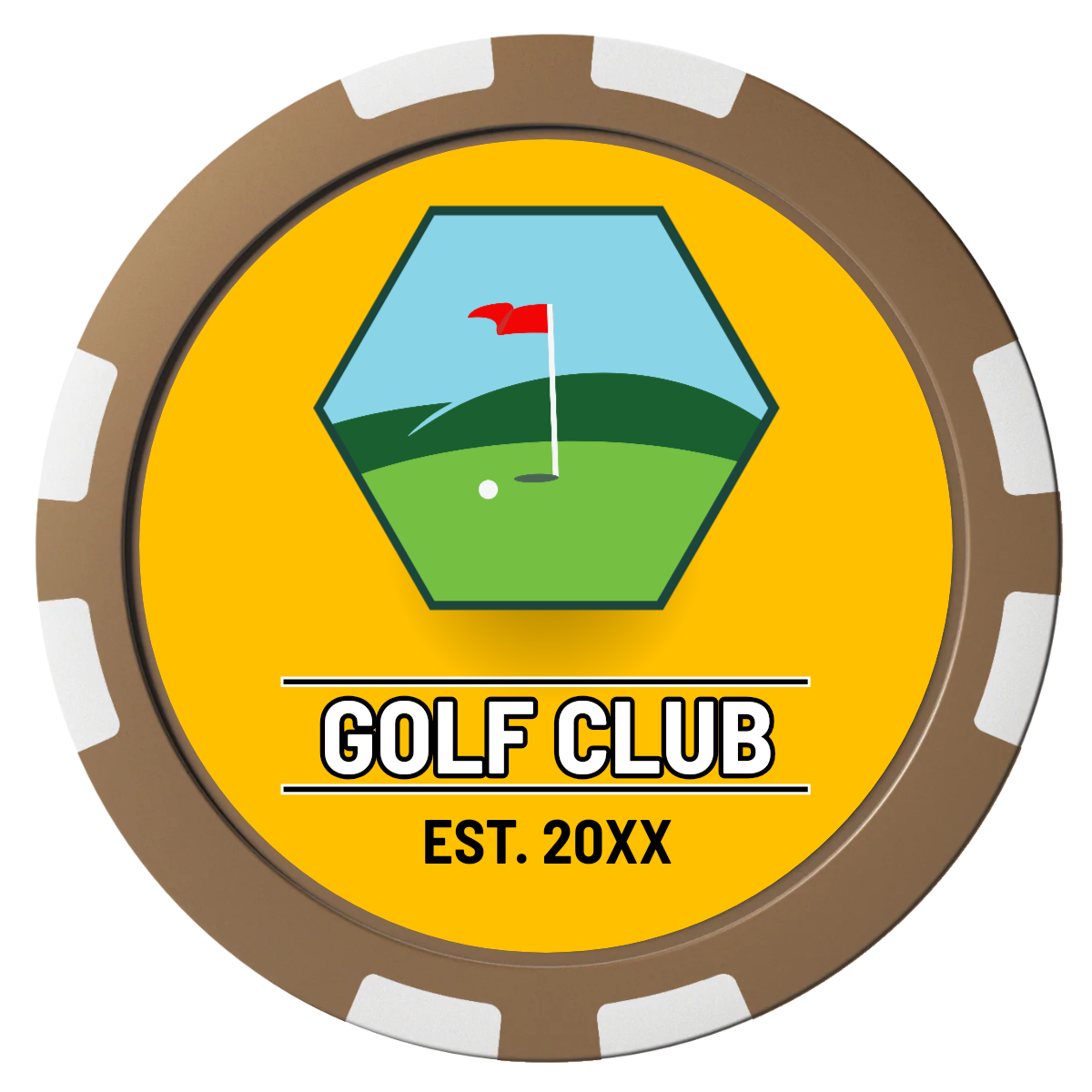 Birdy Bevy Composite Poker Chips - Brown / 8 Stripe - Front