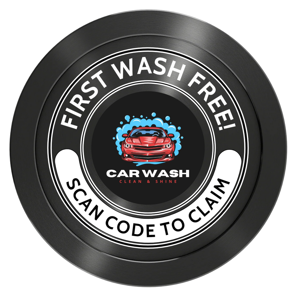 Car Wash Promotion Aluminum Poker Chips - Black - Front