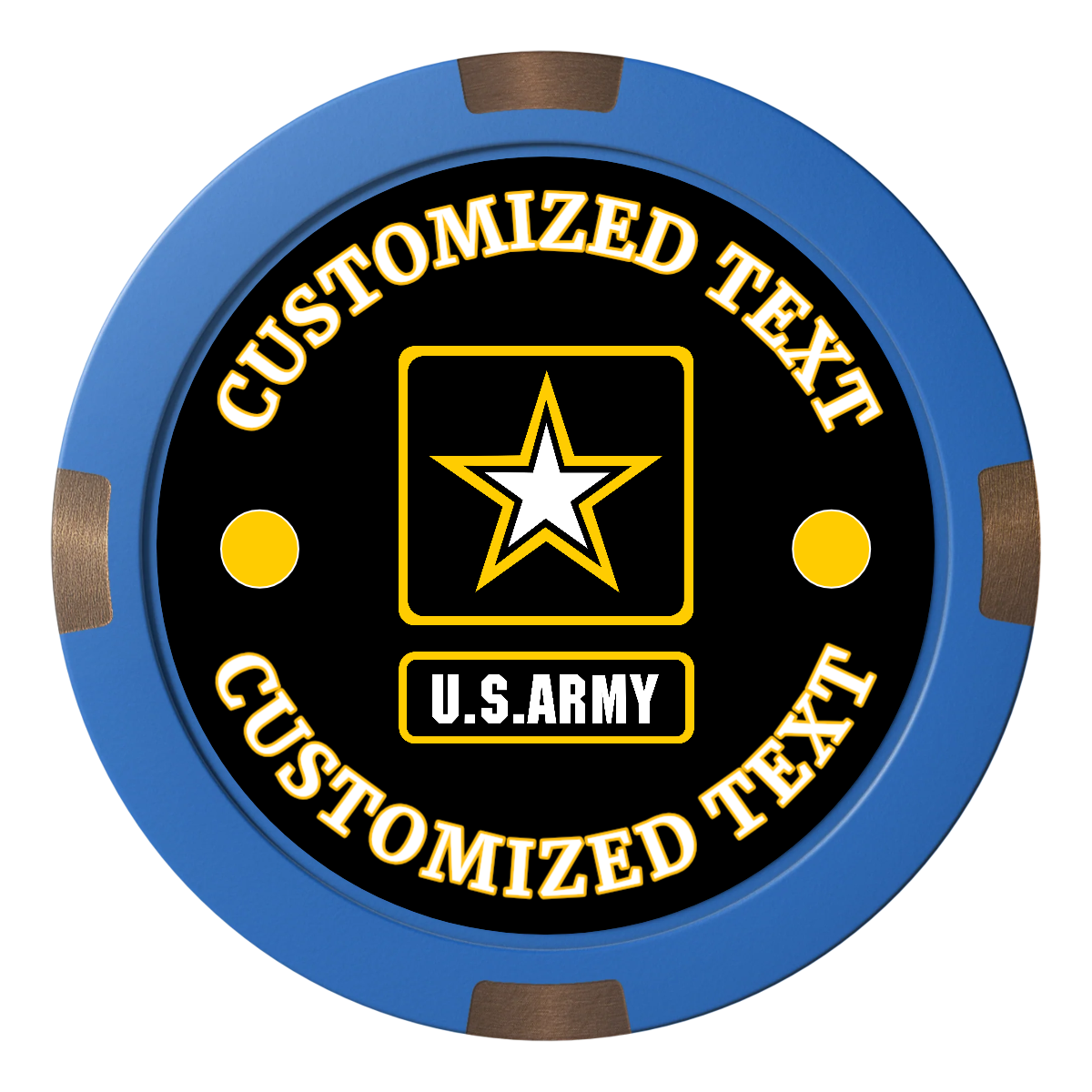 Army Strong Composite & Metal Hybrid Poker Chips - Blue - Back