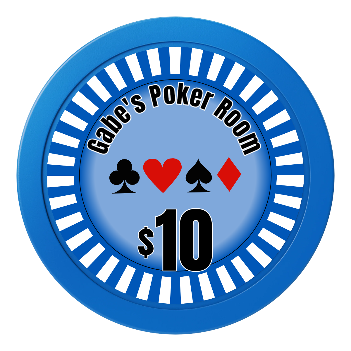 Gabe's Poker Room 2" Oversized Poker Chips - Blue - Front