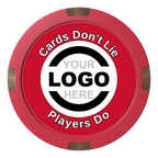 Branded Logo Composite & Metal Hybrid Poker Card Protectors - Red - Front