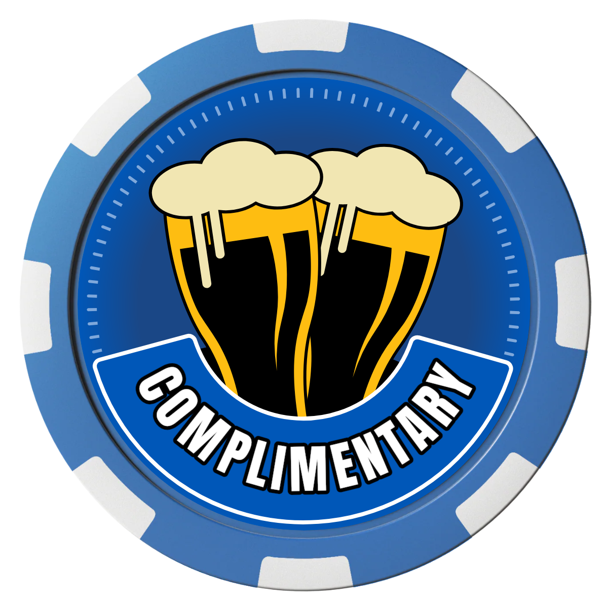 Double Pint 2 Composite Poker Chips - Blue / 8 Spot - Back