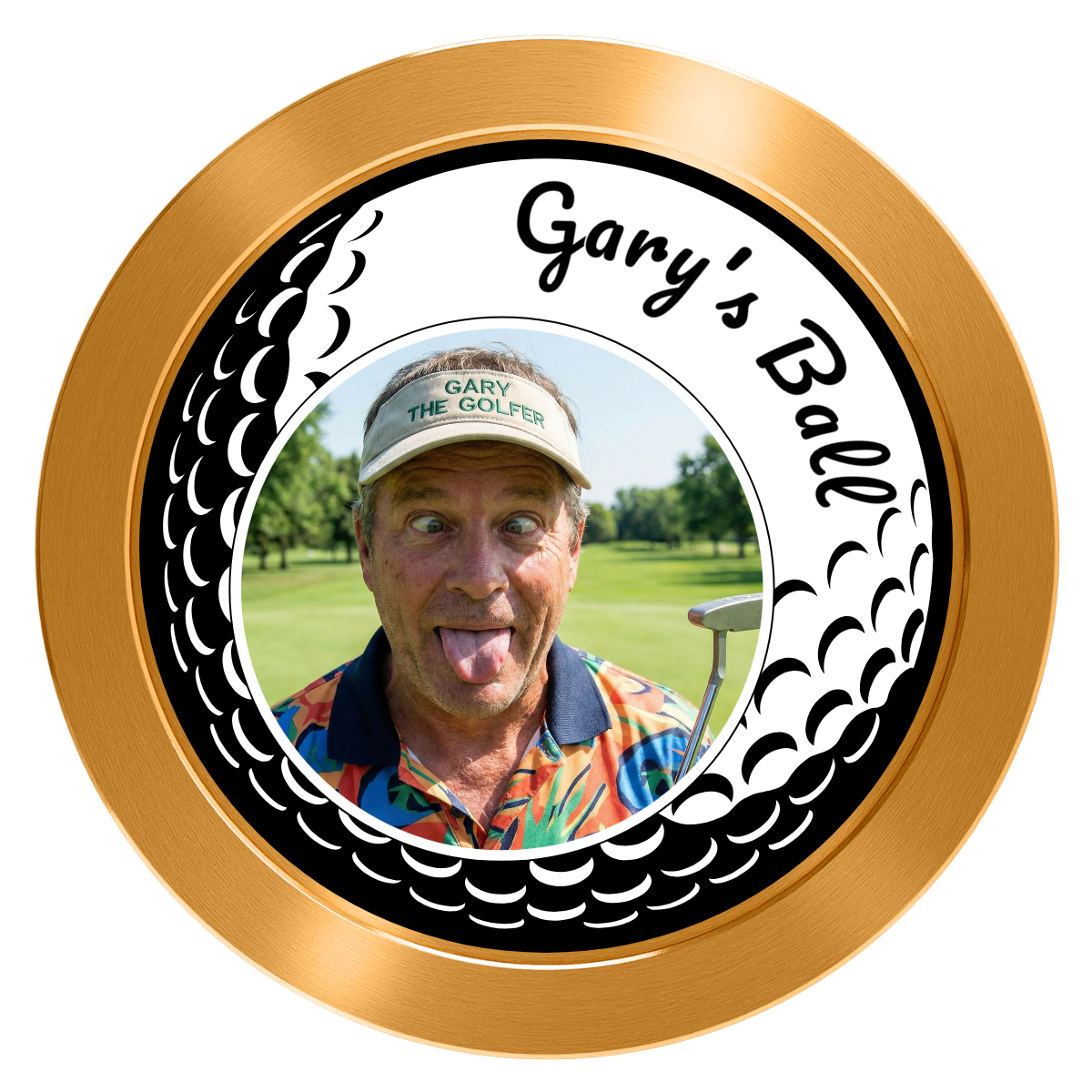 Gary's Ball Aluminum Poker Chips - Gold - Front