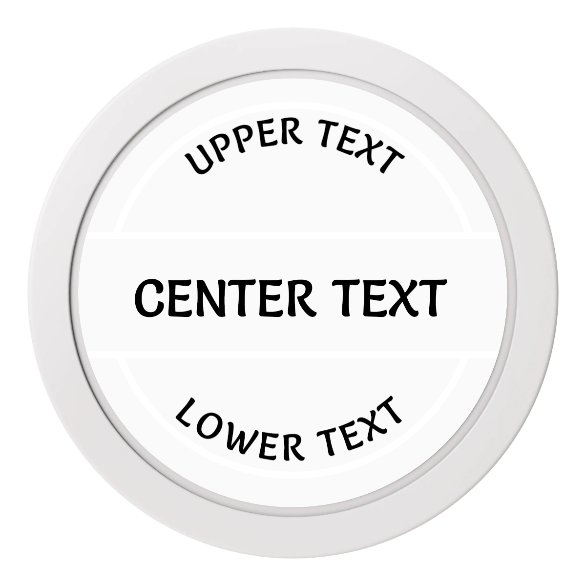 Crisp Banner 2" Composite Dealer Button - White - Front
